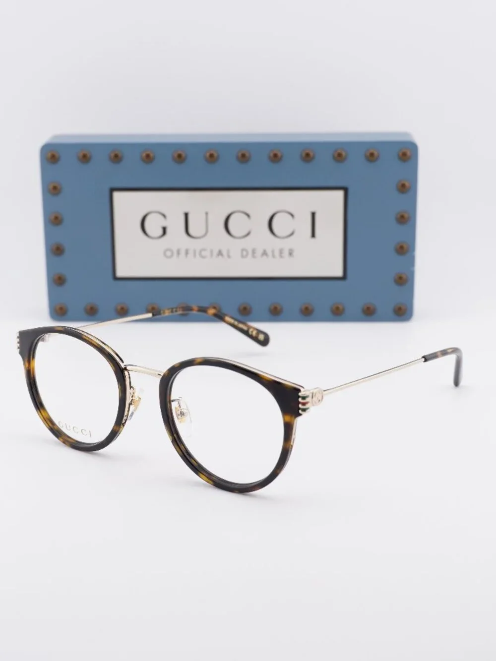 Gucci GG1885OA 002 Square Eyeglasses - Havana/Gold 51mm